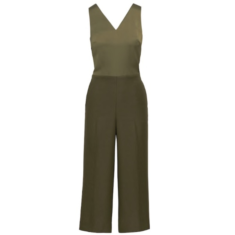 BR Twist-Back Cropped Jumpsuit Olive